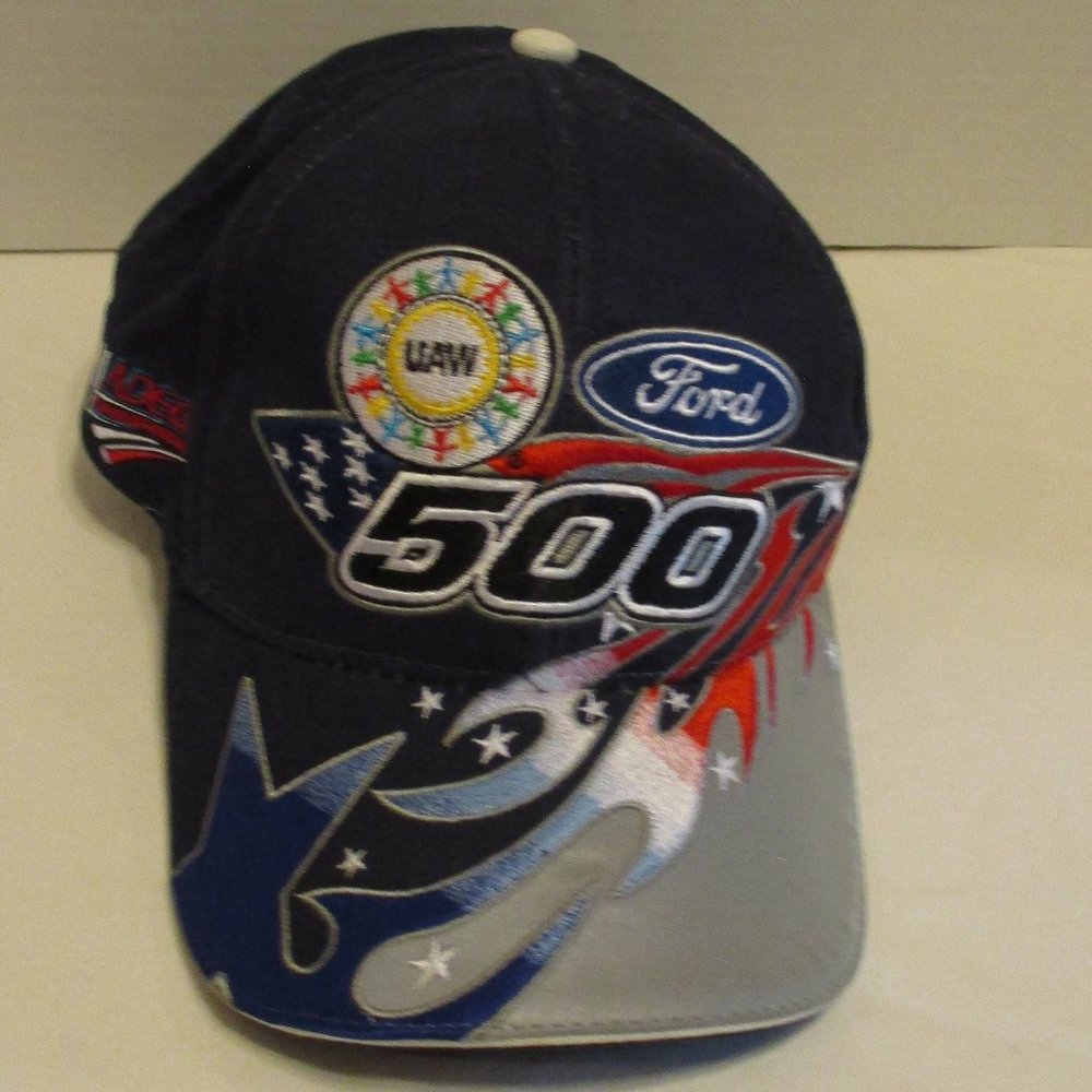 NASCAR Hat 2006 Talladega 500 Red White Blue Outdoor Ford Flames Star Racing Hat
